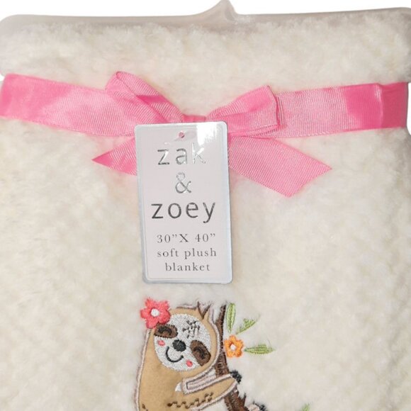 Zak & Zoey Sloth Takin' It Slow Waffle Lovey Security Baby Blanket 30" X 40" - Picture 2 of 6